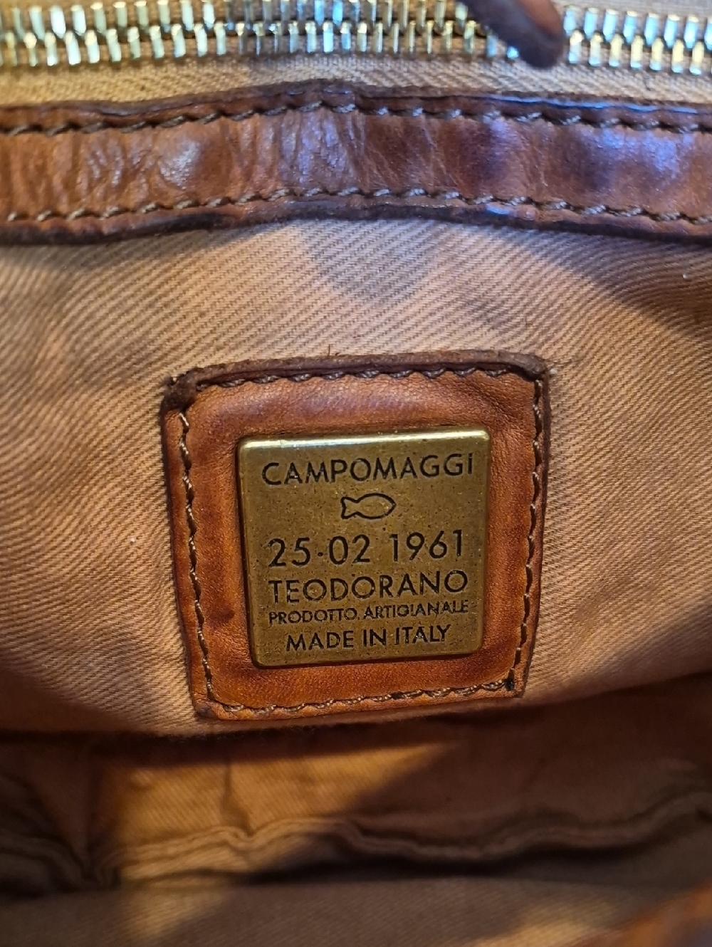 Campomaggi Felloniche Cognac "GIOACHINA" Genuine Leather Shoulder Crossbody Bag - Picture 9 of 16